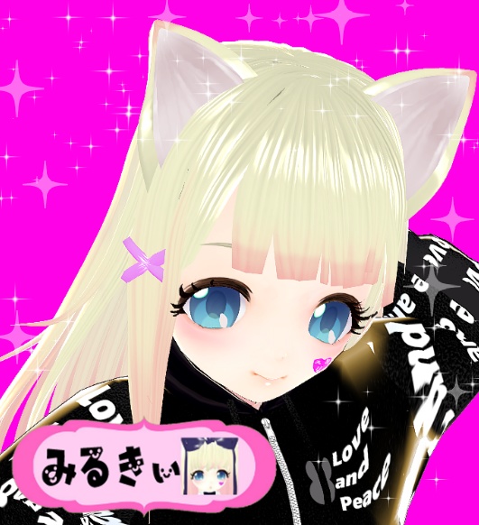 ヘアプリセット ブロンドストレート ロングヘア ねこ耳 neko mimi blonde straight long hair preset