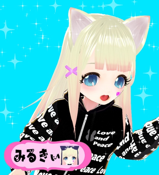 ヘアプリセット ブロンドストレート ロングヘア ねこ耳 neko mimi blonde straight long hair preset