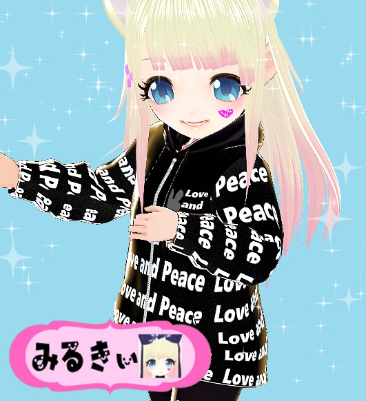 Love & Peace パーカー&ズボン用 Vroid テクスチャ