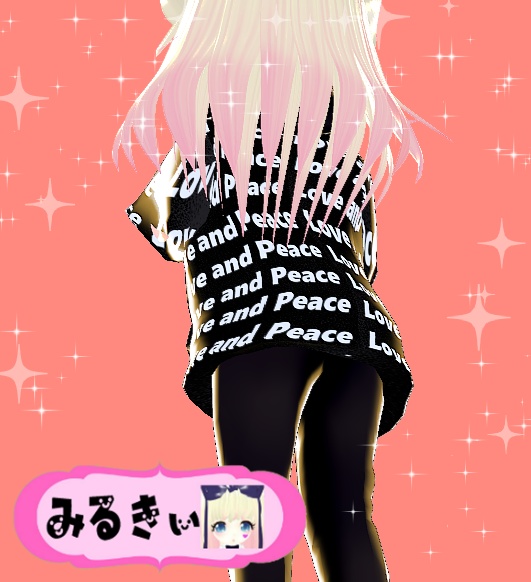 Love & Peace パーカー&ズボン用 Vroid テクスチャ