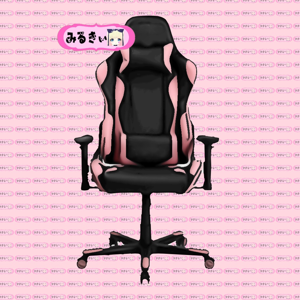 ゲーミングチェア Gaming Chair Pink X Black みるきぃ Booth