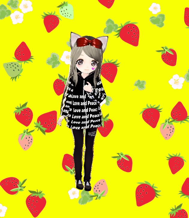 ヘアプリセット りぼん猫耳ロングヘア アッシュカラー