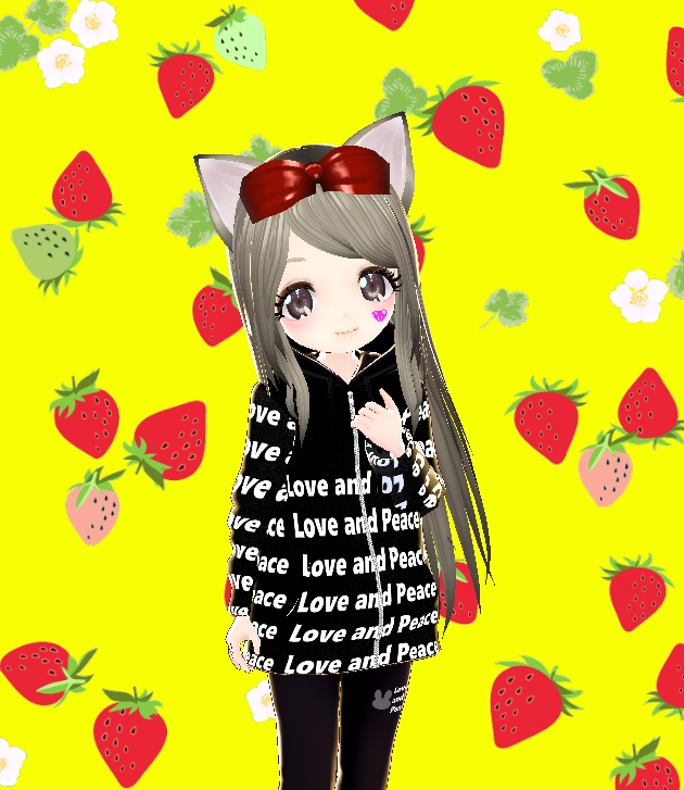 ヘアプリセット りぼん猫耳ロングヘア アッシュカラー