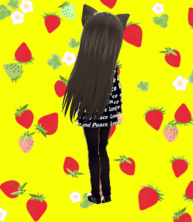 ヘアプリセット りぼん猫耳ロングヘア アッシュカラー