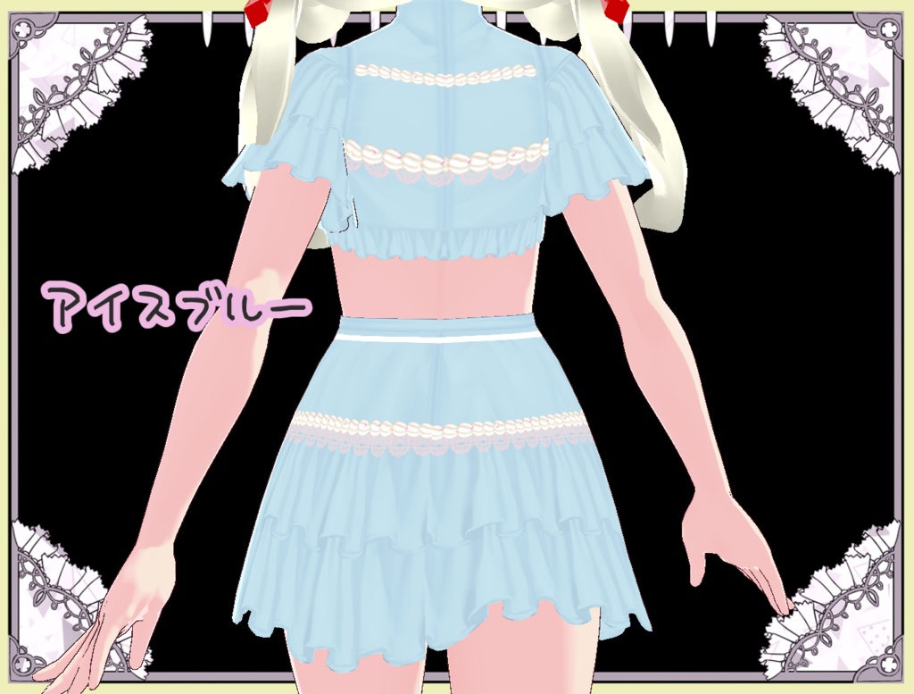 【ワンピース】夢見る乙女のいちごくりーむ ワンピース【Vroid】