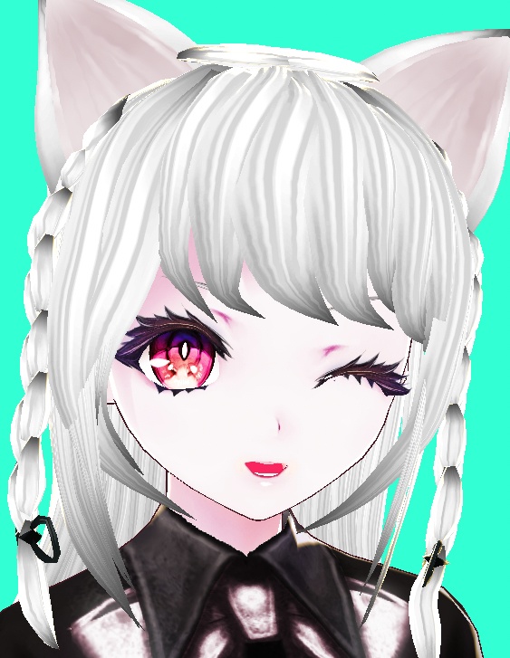 ねこ耳 三つ編みヘア 3Dモデル&ヘアプリセット VRoid Studio ベータ版 3D(〜v0.14.0)