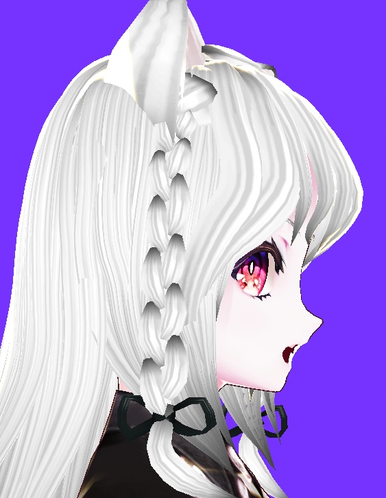 ねこ耳 三つ編みヘア 3Dモデル&ヘアプリセット VRoid Studio ベータ版 3D(〜v0.14.0)