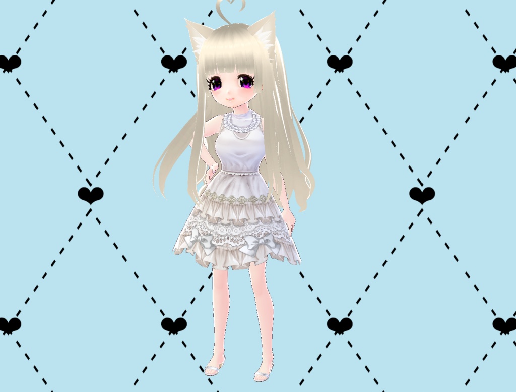猫耳ホワイトロリータ White Lolita avatar 3Dモデル アバター VRM