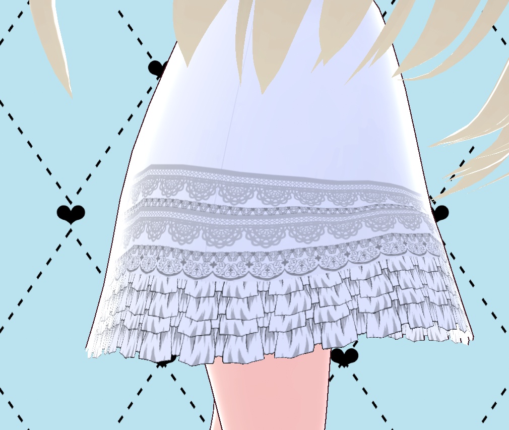 ラブリー ペチコート スカート Vroidテクスチャー