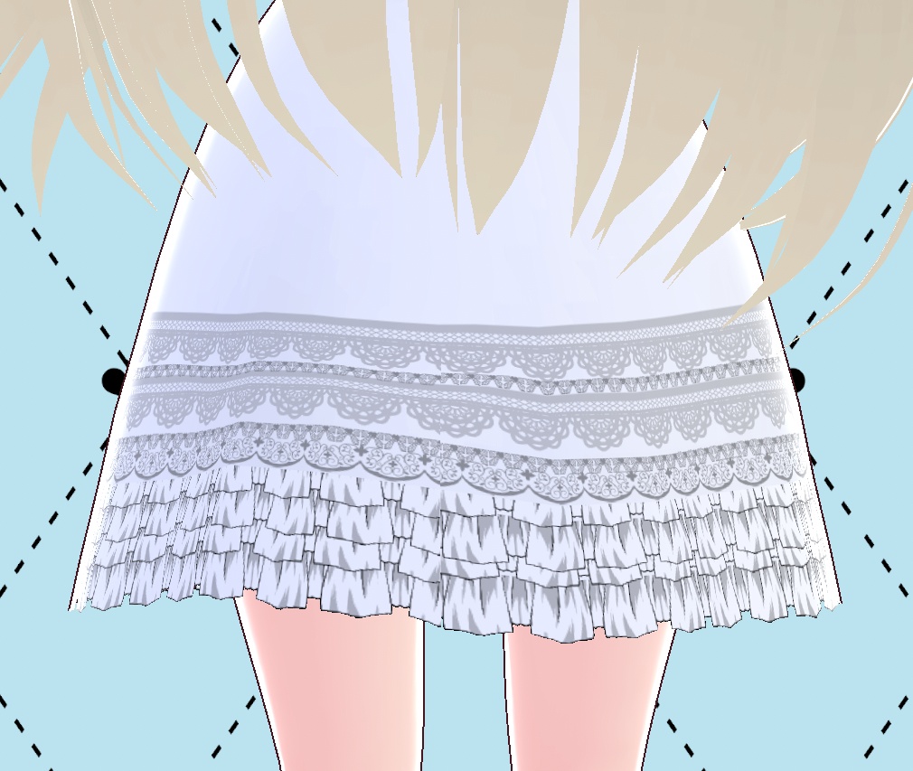 ラブリー ペチコート スカート Vroidテクスチャー