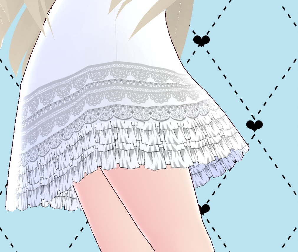 ラブリー ペチコート スカート Vroidテクスチャー