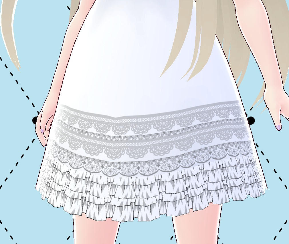 ラブリー ペチコート スカート Vroidテクスチャー