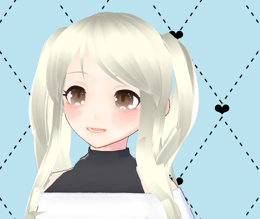 麗しきツインテールロングヘア ヘアプリ Vroid正式版3Dモデル TwinTail long hair Blonde