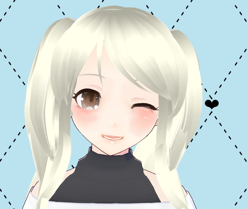 麗しきツインテールロングヘア　ヘアプリ　Vroid正式版３Dモデル　TwinTail long hair Blonde