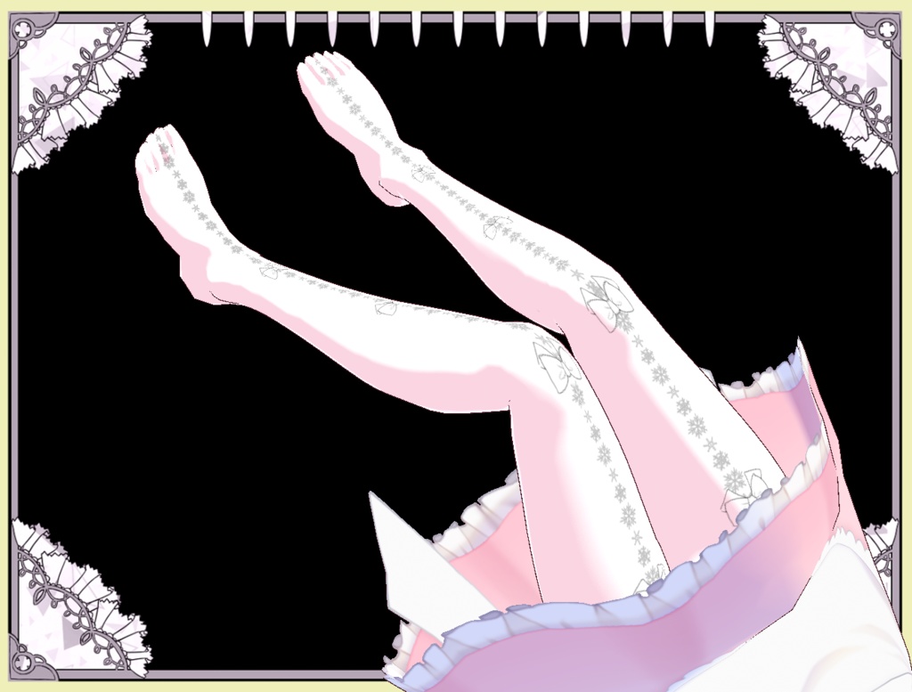 ロリータストッキング 雪リボン Vroid テクスチャー