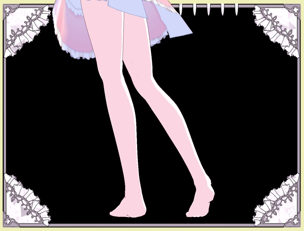 ロリータストッキング 雪リボン Vroid テクスチャー