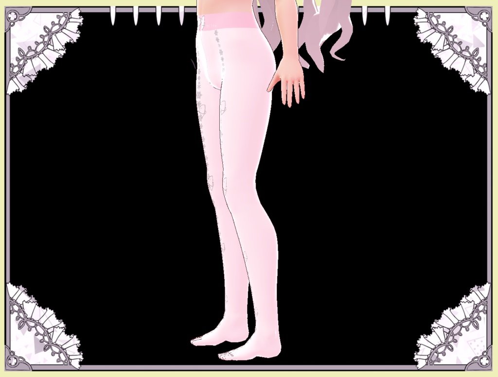 ロリータストッキング 雪リボン Vroid テクスチャー