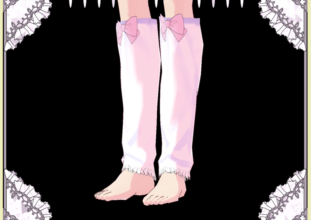 キュートリボン ルーズソックス風レッグウォーマー Vroid