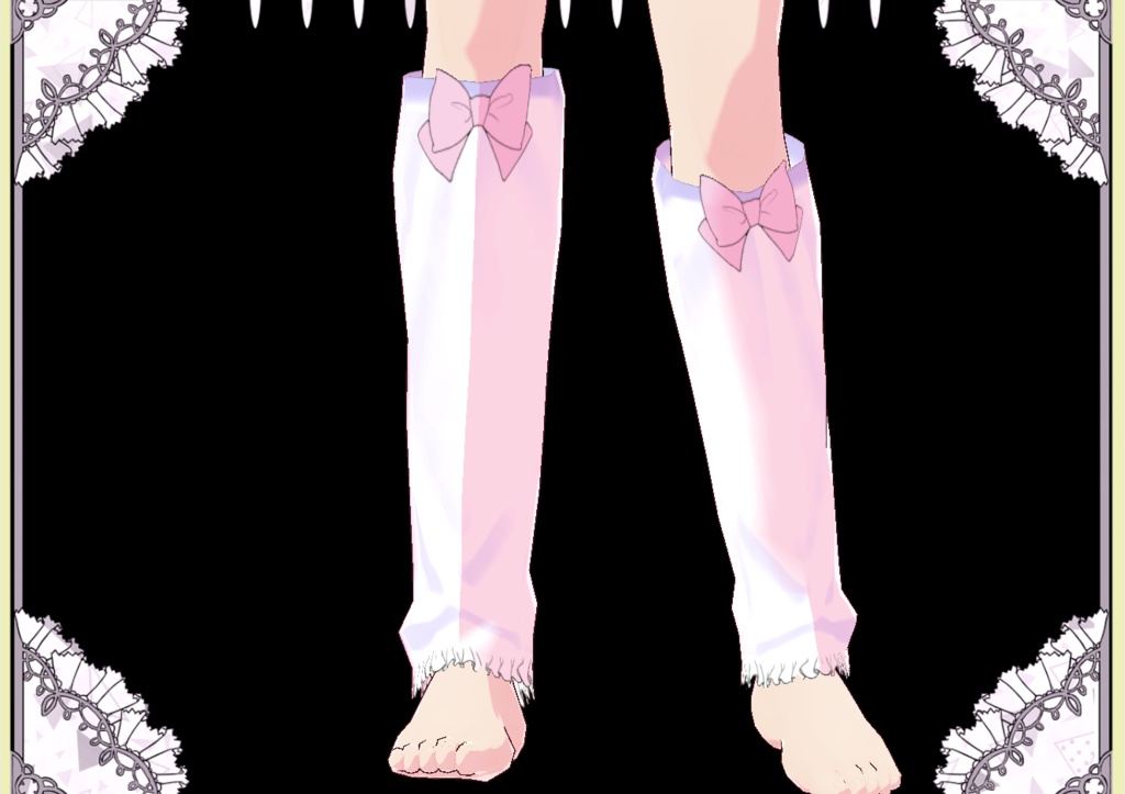 キュートリボン ルーズソックス風レッグウォーマー Vroid