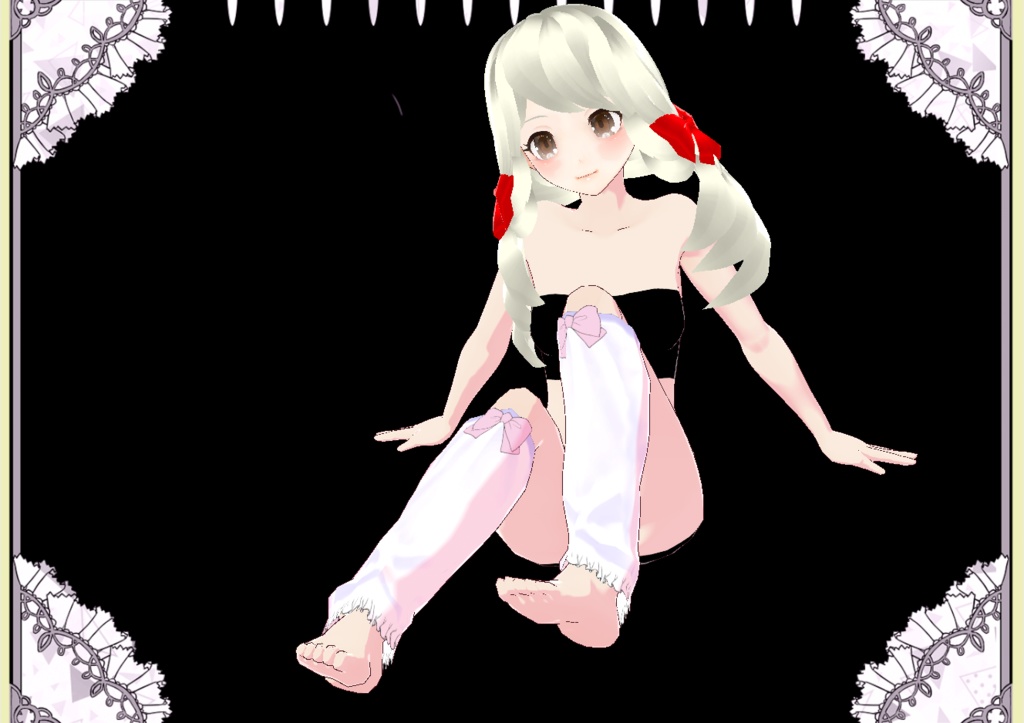 キュートリボン ルーズソックス風レッグウォーマー Vroid