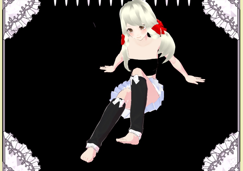 キュートリボン ルーズソックス風レッグウォーマー Vroid