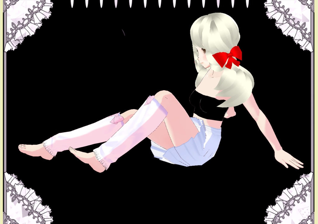 キュートリボン ルーズソックス風レッグウォーマー Vroid