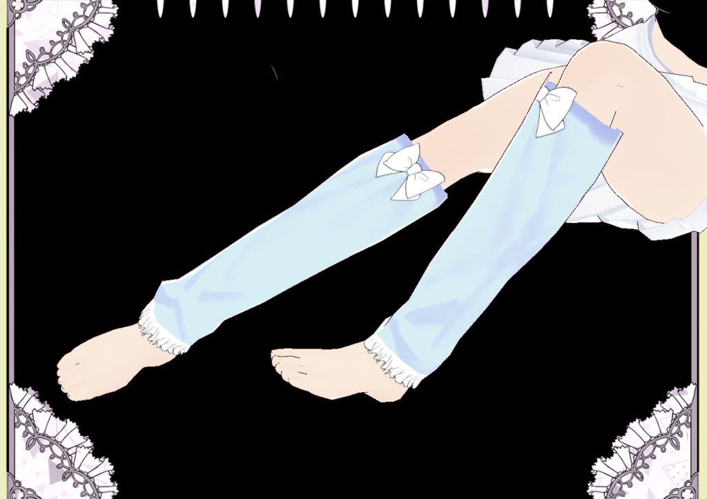 キュートリボン ルーズソックス風レッグウォーマー Vroid