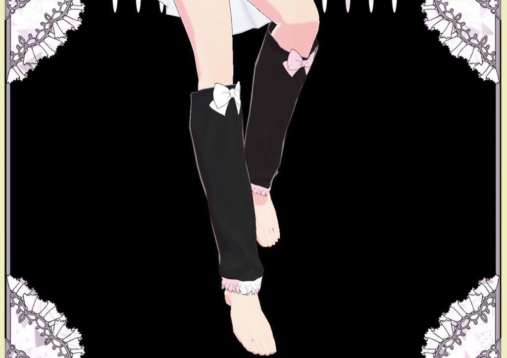 キュートリボン ルーズソックス風レッグウォーマー Vroid