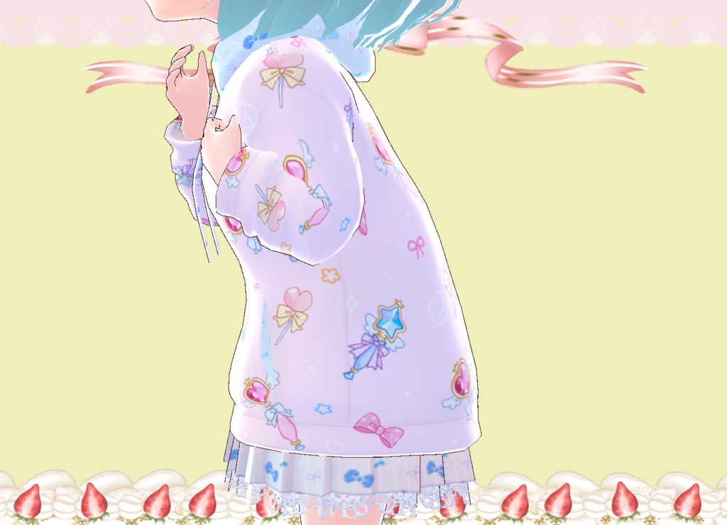 愛♡ゆめかわ パーカー・スカート・靴  Vroid 衣装・装飾品