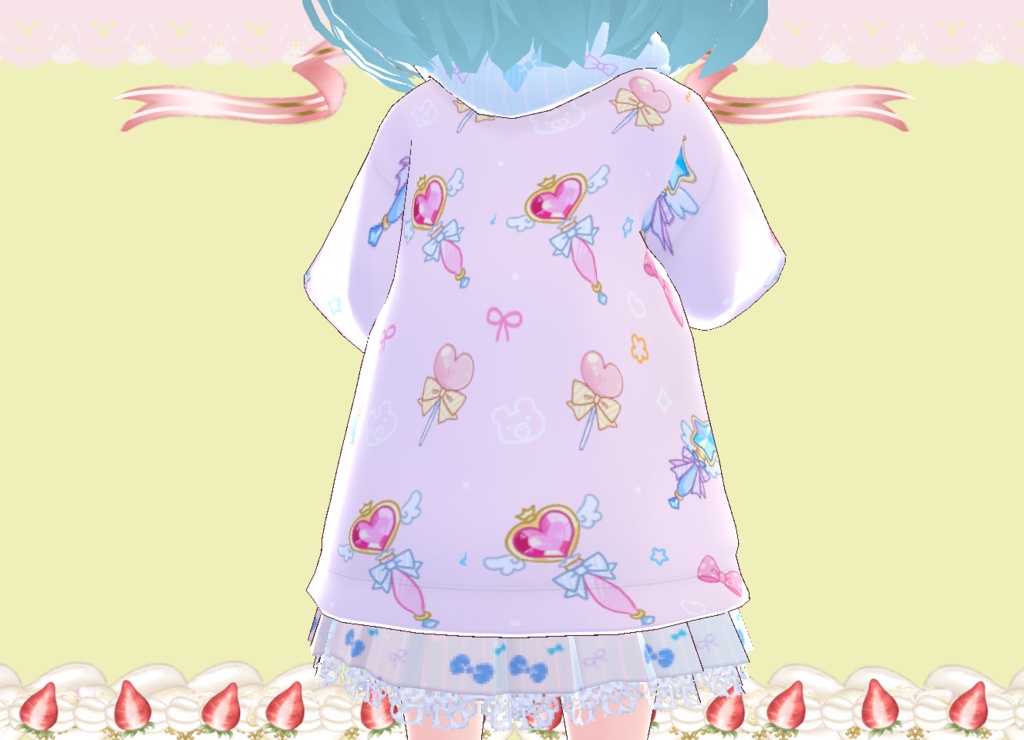 愛♡ゆめかわ パーカー・スカート・靴  Vroid 衣装・装飾品