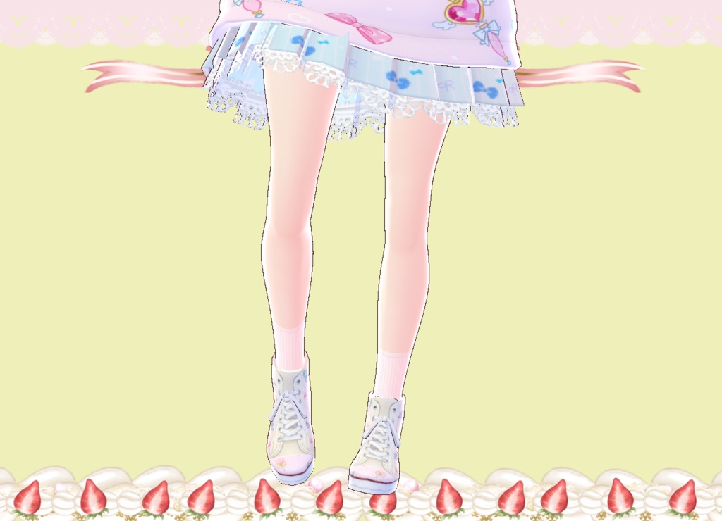 愛♡ゆめかわ パーカー・スカート・靴  Vroid 衣装・装飾品