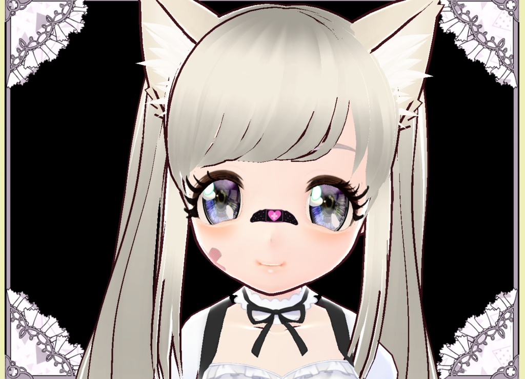 やみかわ絆創膏とアシンメトリー・レッグウォーマー set Vroid