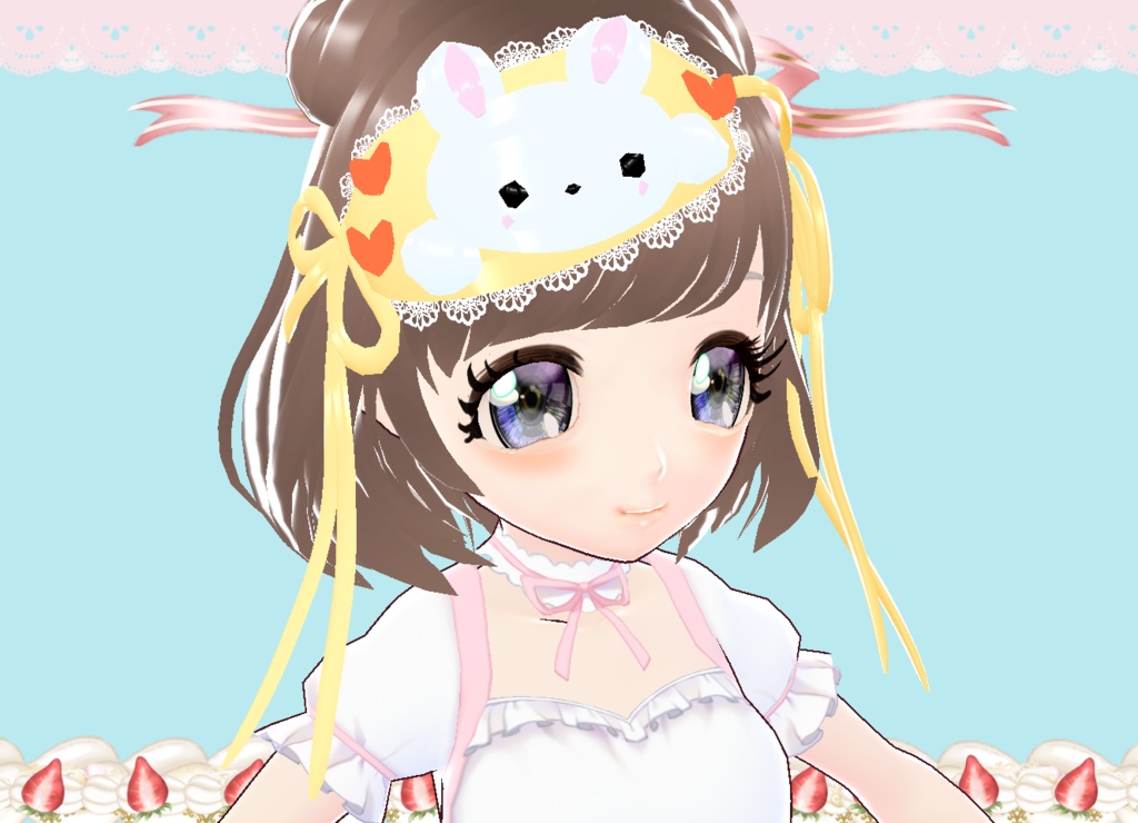 かわいいうさぎのアイマスク★アクセサリー4色 vroid カスタムアイテム