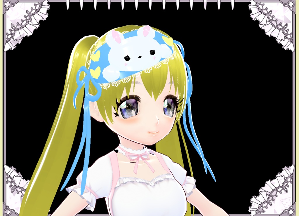 かわいいうさぎのアイマスク★アクセサリー4色 vroid カスタムアイテム