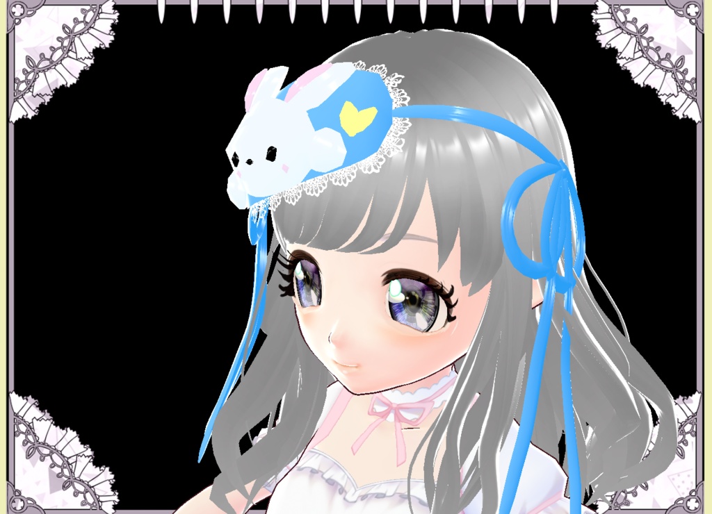 かわいいうさぎのアイマスク★アクセサリー4色 vroid カスタムアイテム