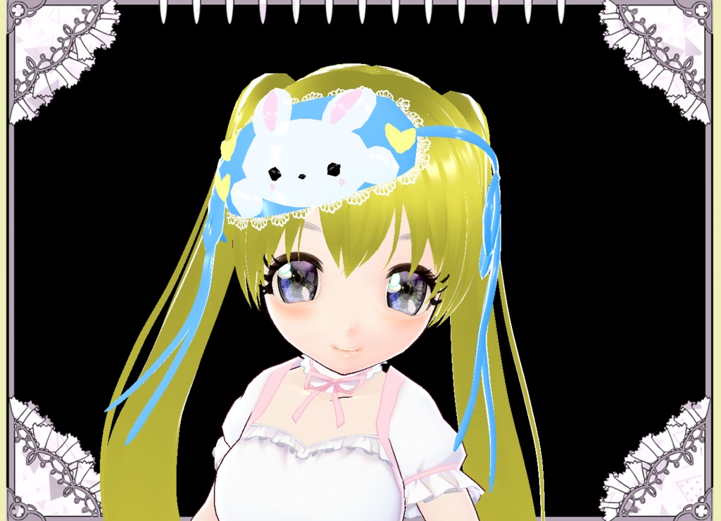 かわいいうさぎのアイマスク★アクセサリー4色 vroid カスタムアイテム