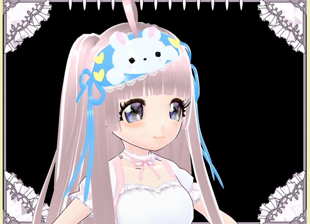 かわいいうさぎのアイマスク★アクセサリー4色 vroid カスタムアイテム