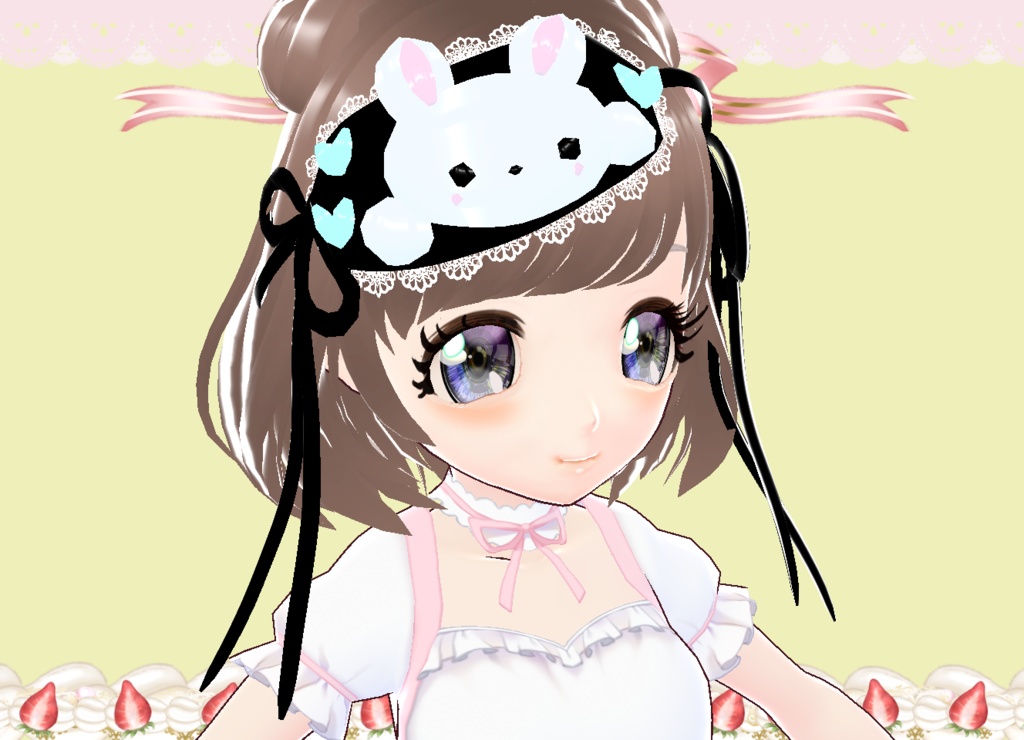 かわいいうさぎのアイマスク★アクセサリー4色 vroid カスタムアイテム