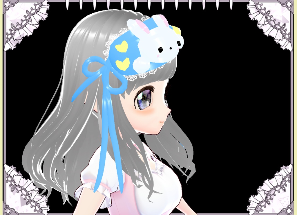 かわいいうさぎのアイマスク★アクセサリー4色 vroid カスタムアイテム