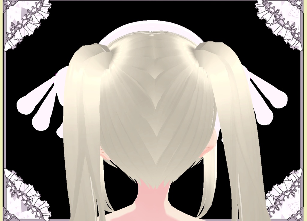 うさぎちゃんラブリーヘア―ドレス♥カチューシャ♥3Dモデル♥カスタムアイテム