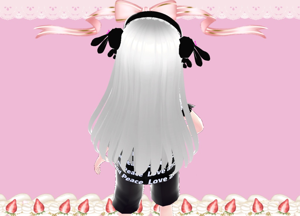 うさぎちゃんラブリーヘア―ドレス♥カチューシャ♥3Dモデル♥カスタムアイテム