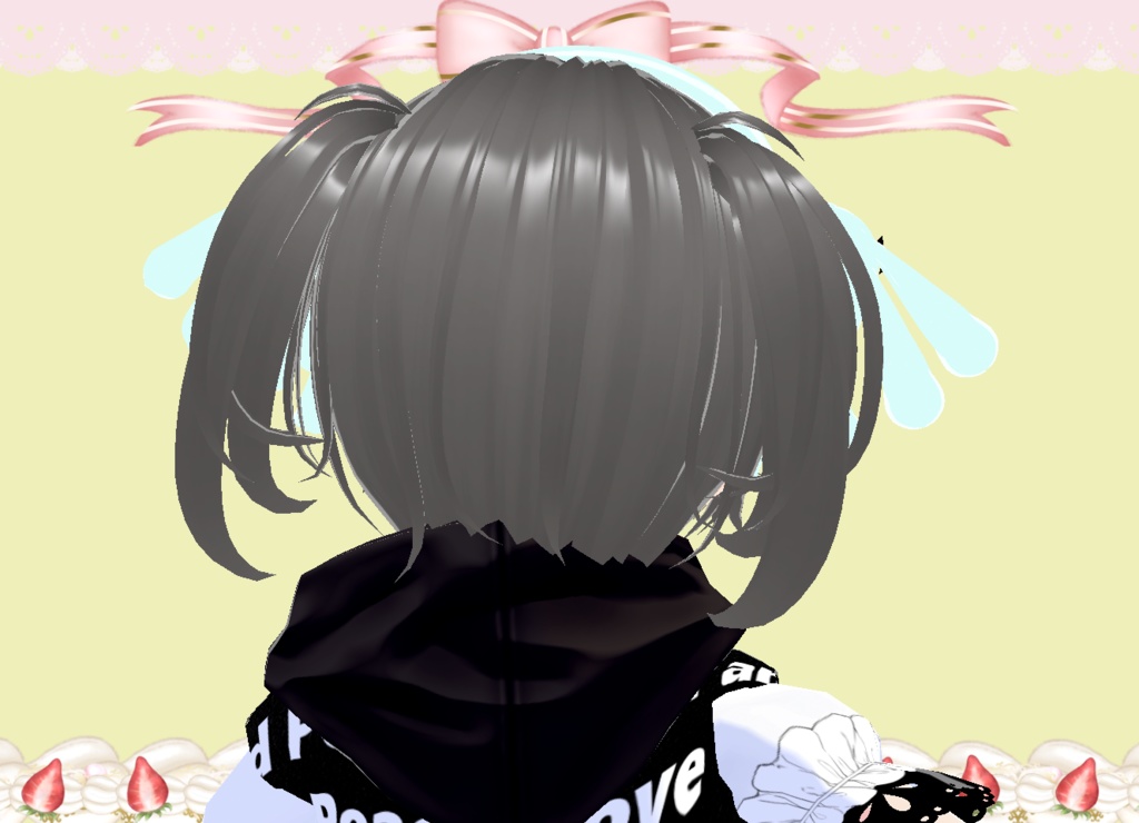 うさぎちゃんラブリーヘア―ドレス♥カチューシャ♥3Dモデル♥カスタムアイテム