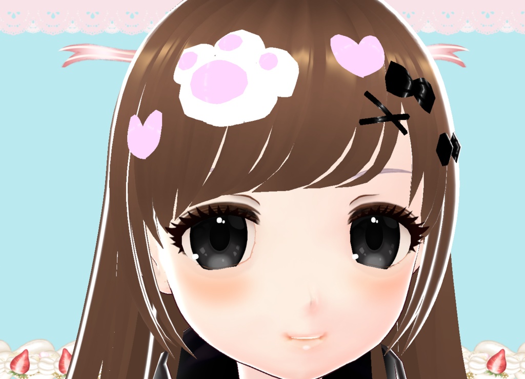 肉球りぼん♥ラブリーヘアアクセサリー カスタムアイテムVroid