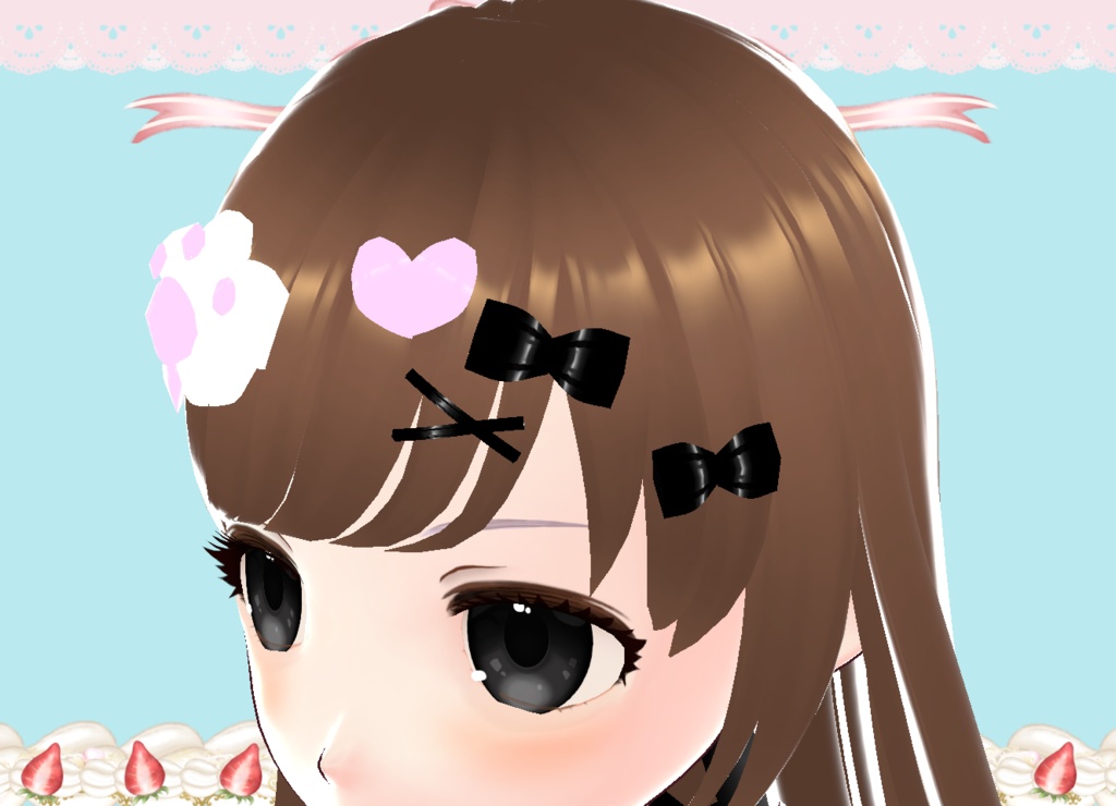 肉球りぼん♥ラブリーヘアアクセサリー カスタムアイテムVroid