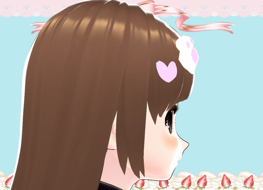 肉球りぼん♥ラブリーヘアアクセサリー カスタムアイテムVroid