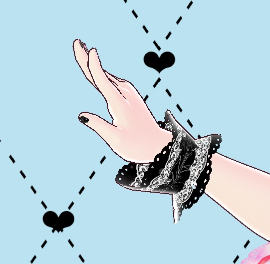 ピンクxブラック キュートネイル Vroid PNG