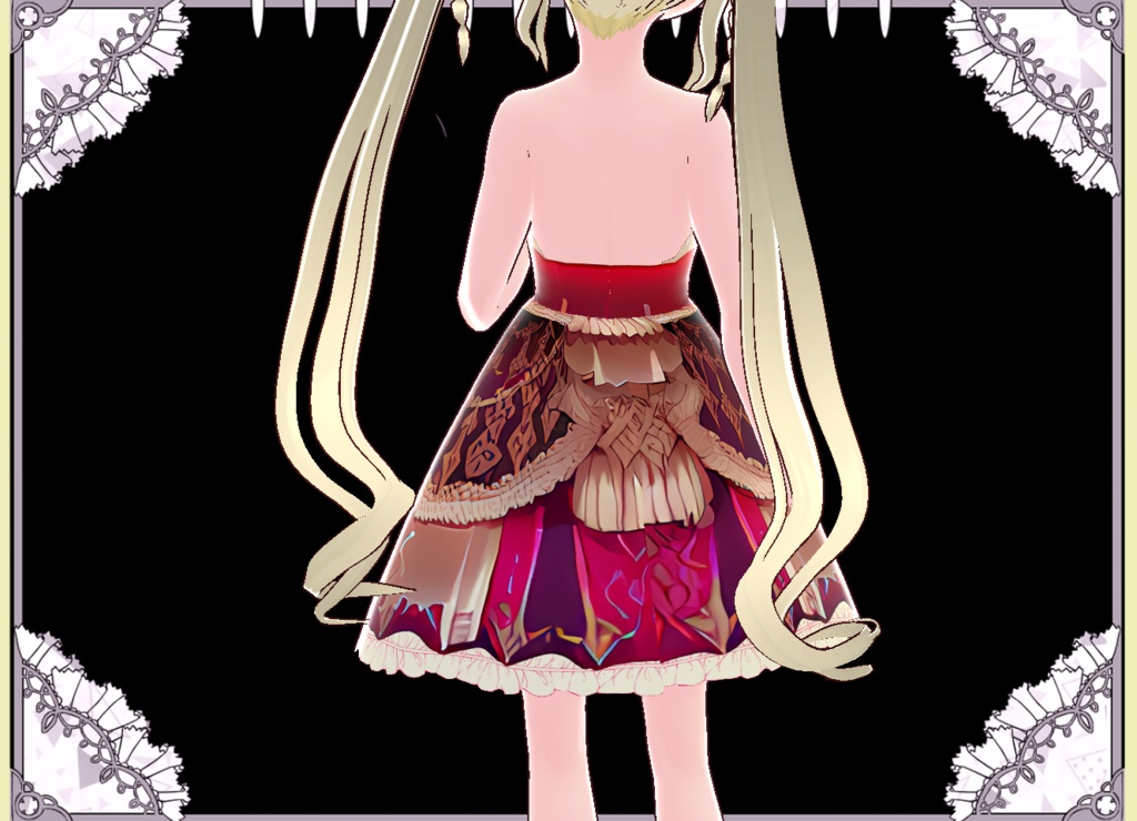 ゴージャス美形ドレス&おしゃれ靴 Vroid用カスタムアイテム