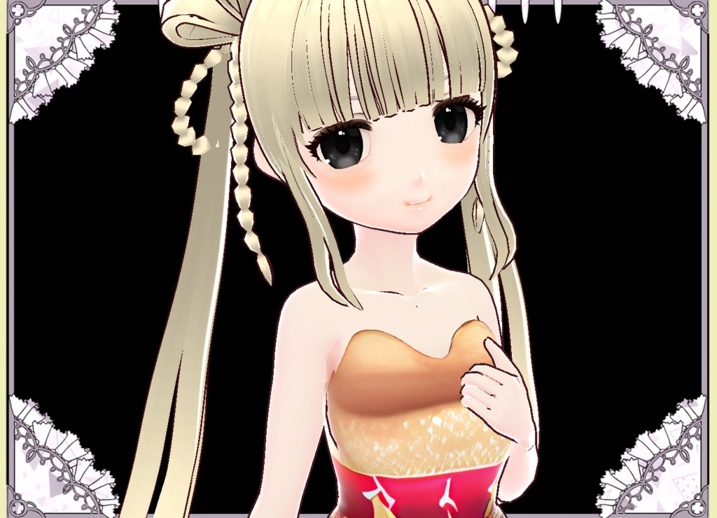 ゴージャス美形ドレス＆おしゃれ靴　Vroid用カスタムアイテム