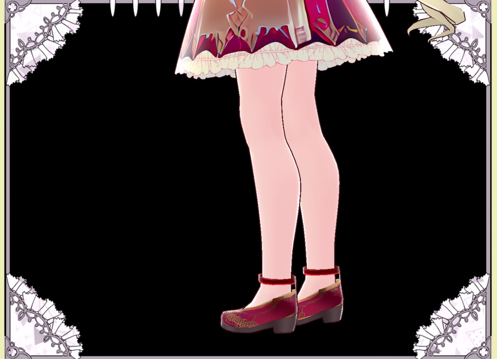 ゴージャス美形ドレス&おしゃれ靴 Vroid用カスタムアイテム