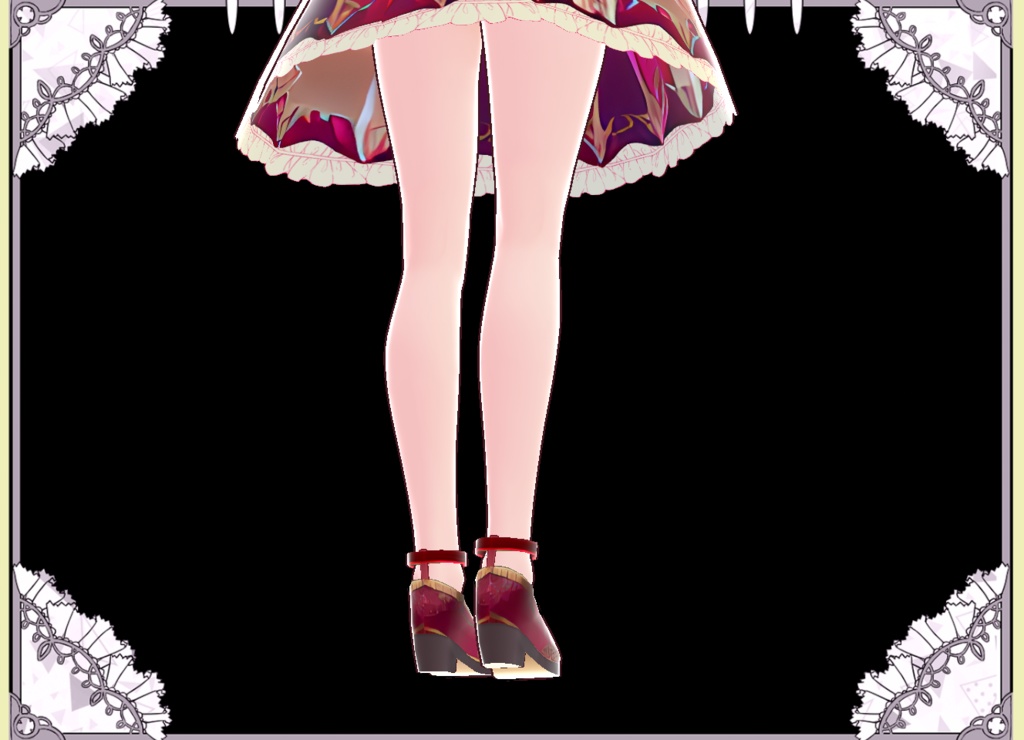 ゴージャス美形ドレス&おしゃれ靴 Vroid用カスタムアイテム